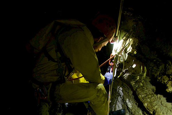On ropes in the cave