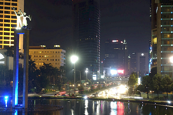 Street in Jakarta at night