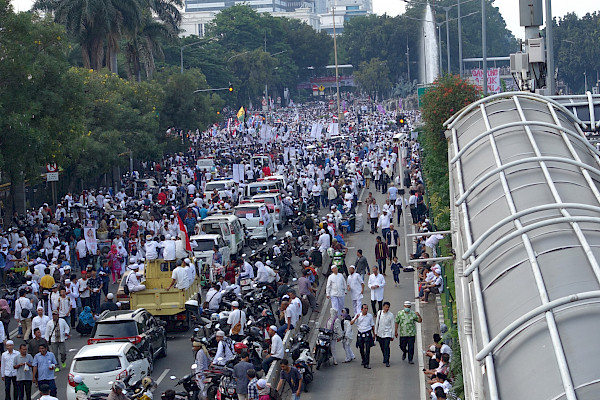 View of the Jakarta protest