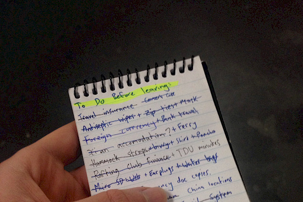 Hand-written to-do list